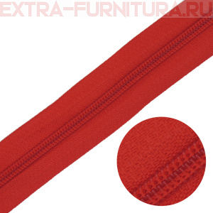 Молния рулонная спираль тип Т5, цв.162 красный, пл.13 гр/м