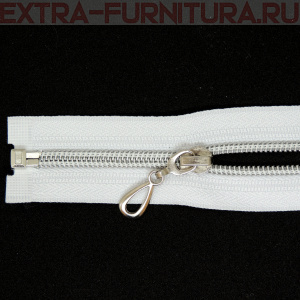 Молния спираль декор Т5 50см цв.белый/серебро MaxZipper