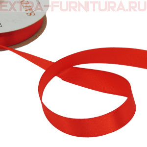 Лента атласная 12 мм цв. 079 красный рул. 27,42м
