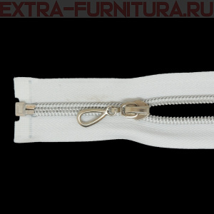 Молния спираль декор Т7 55см цв.белый/серебро