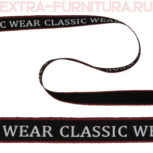 Тесьма CLASSIC WEAR шир.15мм цв.черный/красный (уп.43м)