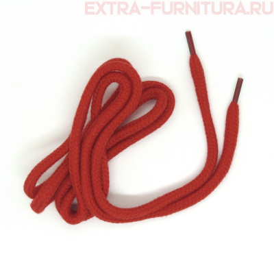 Шнурки круглые 130 см, Хлопок, цв.красный