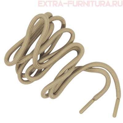 Шнурки круглые 150см, шир.6мм, цв.308 бежевый, пласт.наконечник, уп.100шт