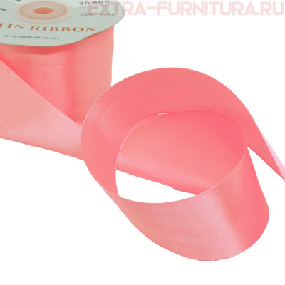 Лента атласная 50 мм цв.048 розовый рул.27,42м