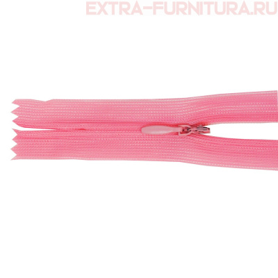Молния потайная № 3, 50 см, цв. 137 розовый п/э пл.9,3 гр/м