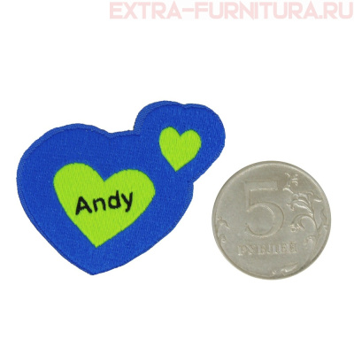 Нашивка ANDY цв.неоновый,голубой