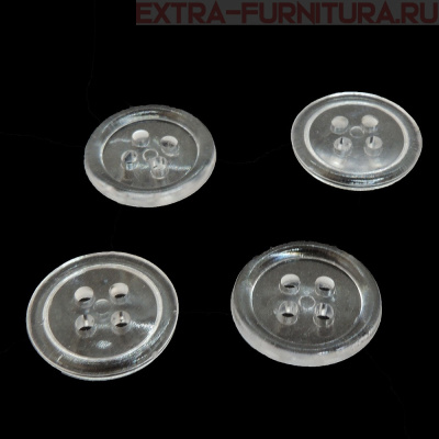 Пуговицы 17/4 прозрачные, ПС-2, Шагрень, упаковка 1000 шт.